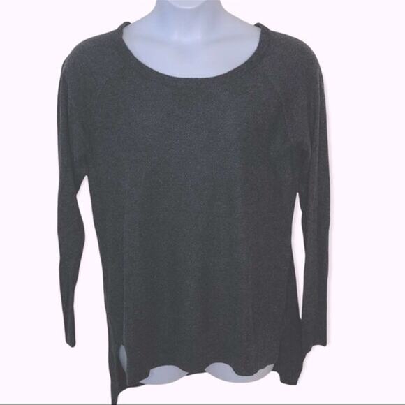 The Limited Dark Grey Scoop Neck Tunic Sweater Women’s XXL High Low Hem - Picture 2 of 12